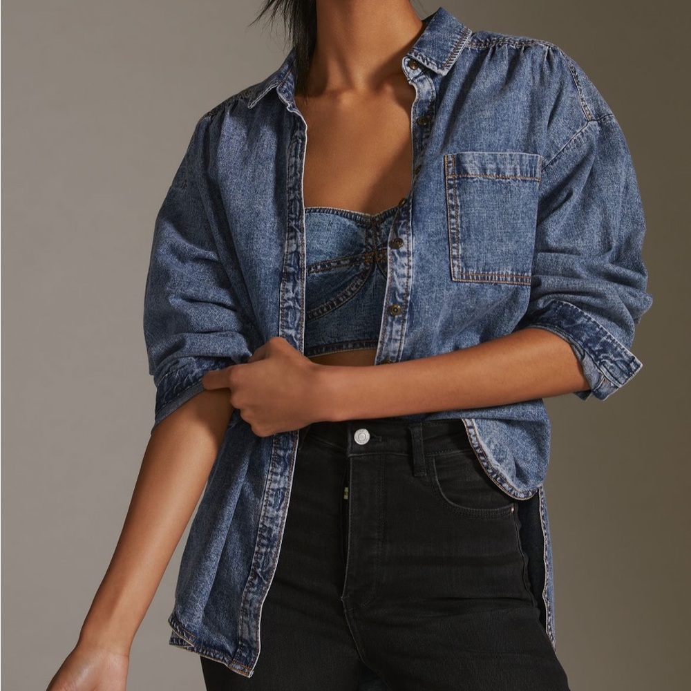 Anthropologie Pilcro Oversized Denim Shirt